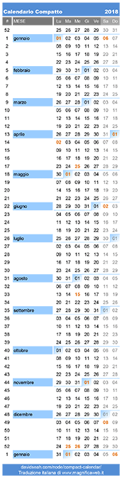 Calendario 2018